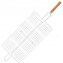 Grilio grotelės, krepšys mėsai, žuviai, daržovėms kepti, uždaros, plieninės grotelės