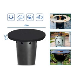 Grilio dangtis ugnies duobės vandeniui atsparus dangtis 600d 80x10cm juodas