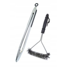 Didelių virtuvinių žnyplių rinkinys su grilio šepečiu