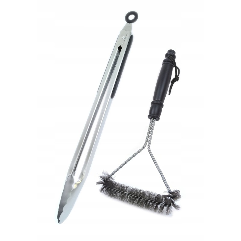 Didelių virtuvinių žnyplių rinkinys su grilio šepečiu