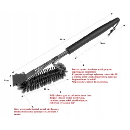 ️3 eilių nerūdijančio plieno grotelių valymo šepetys su grandikliu ️