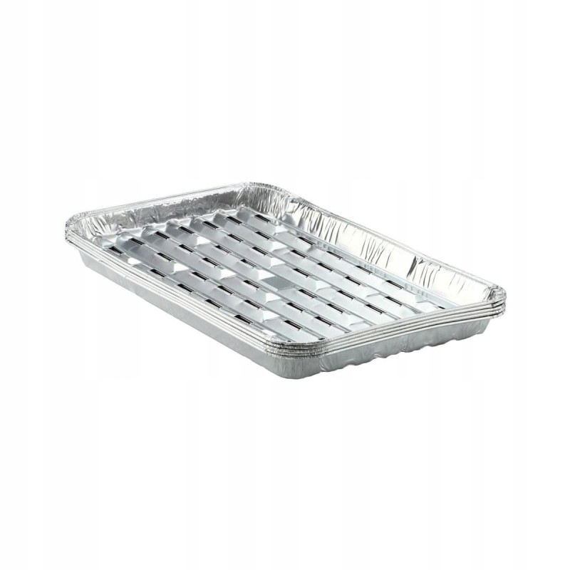 Aliuminio padėklai 5 vnt 34 x 23 cm natūraliam griliui