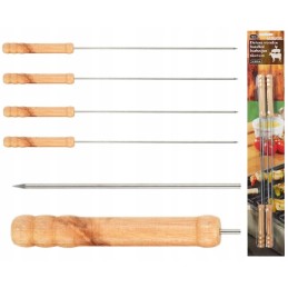 Rinkinyje 4 grilio priedų mentelė, žnyplės, iešmeliai bbq griliui