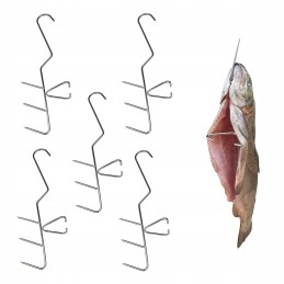 Žuvies rūkymo kabliukai 24 cm, reguliuojama muselė, 5 vnt