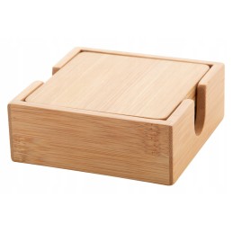 4 bambukinių padėkliukų rinkinys su stovu iš go green serijos