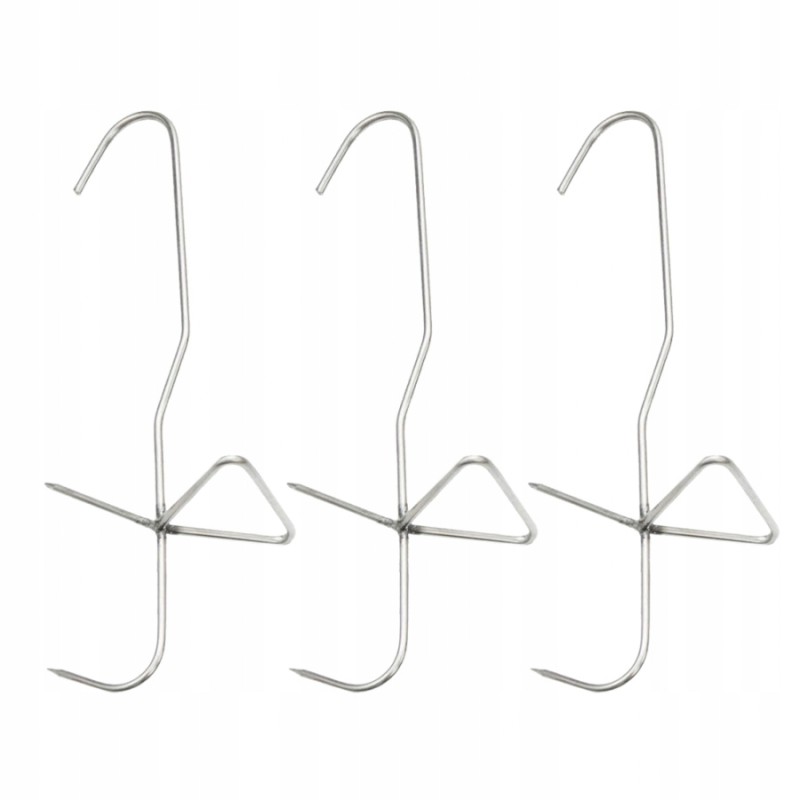 Dvigubi kabliukai žuviai rūkyti Borniak type 20, 3 vnt plieniniai HW-20