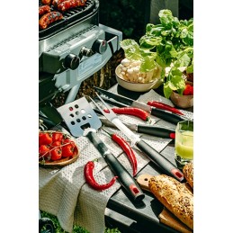 Grilio stalo įrankių rinkinys - nerūdijančio plieno su dėklu