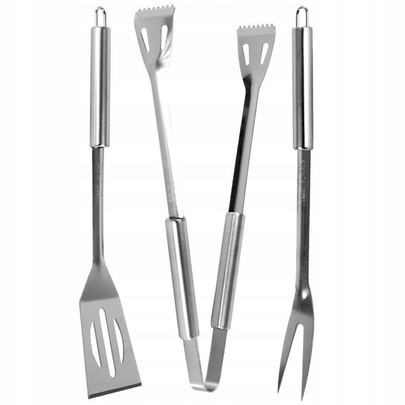 Grilio reikmenų žnyplių mentelių šakučių rinkinys