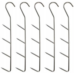 Lux kiaulienos rūkymo kabliukas, 4 peiliukai, stori, 5 vnt