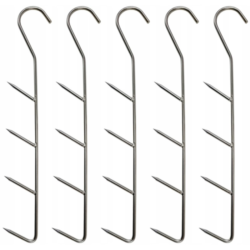 Lux kiaulienos rūkymo kabliukas, 4 peiliukai, stori, 5 vnt