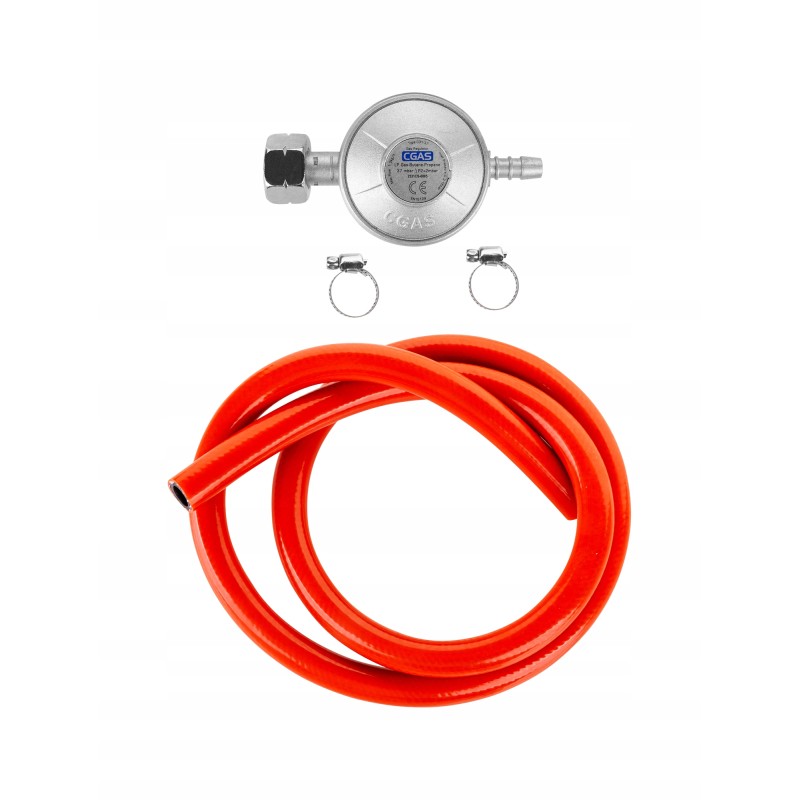 Dujų reduktorius 11 kg balionui, 1 m žarna, spaustukai