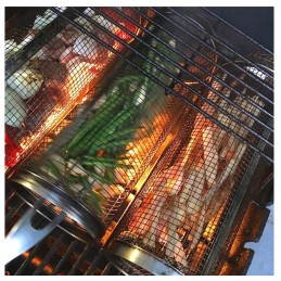 Apvalus krepšelis daržovėms kepti, grilis 30 cm