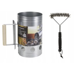 Kaminas šašlykinei apšviesti naudojant juodos anglies briketus su metaline rankena