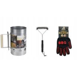 Kaminas šašlykinei apšviesti naudojant juodos anglies briketus su metaline rankena