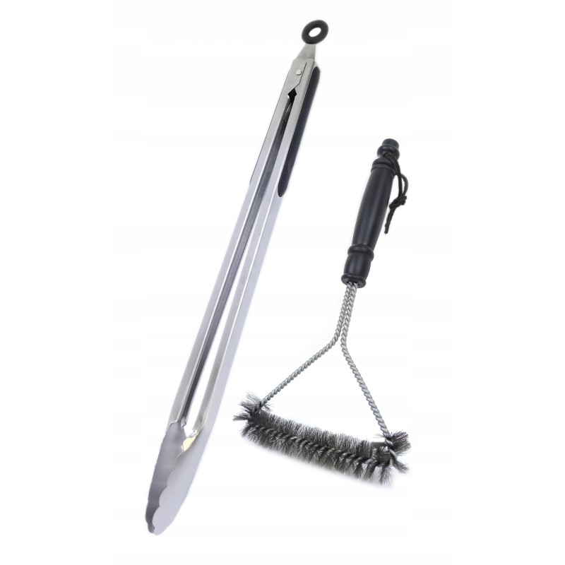 Didelių virtuvinių žnyplių rinkinys su grilio šepečiu