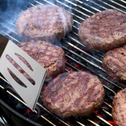 Grilio priedai, įrankių komplektas, žnyplės + dėklas