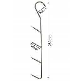 H 404 rūkymo kabliukai 28 cm kiaulienos nugarinei lux