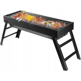 Large portable charcoal garden grill foldable camping suitcase