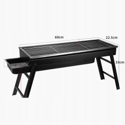 Large portable charcoal garden grill foldable camping suitcase