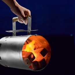 Dūmtraukis griliui apkurti anglies briketais ir ugnimi židinyje, xxl starteris