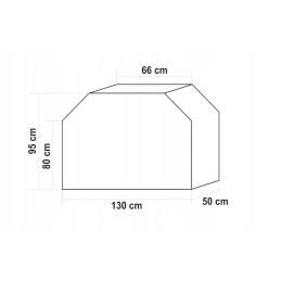 Lund kepsninės užvalkalas 130 x 50 x 95 cm juodas