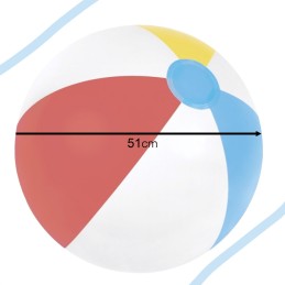 Täispuhutav värviline rannapall 51 cm