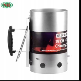 Tvirtas kaminas anglies briketų kepsninei apšviesti