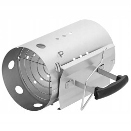 Tvirtas kaminas anglies briketų kepsninei apšviesti