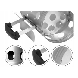 Tvirtas kaminas anglies briketų kepsninei apšviesti