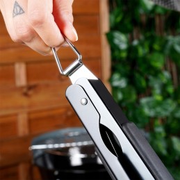 Juodos plieninės grilio žnyplės 51 cm