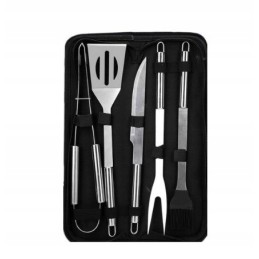 Grilio stalo įrankiai, kepsninės reikmenų rinkinys dėkle, 6 in 1