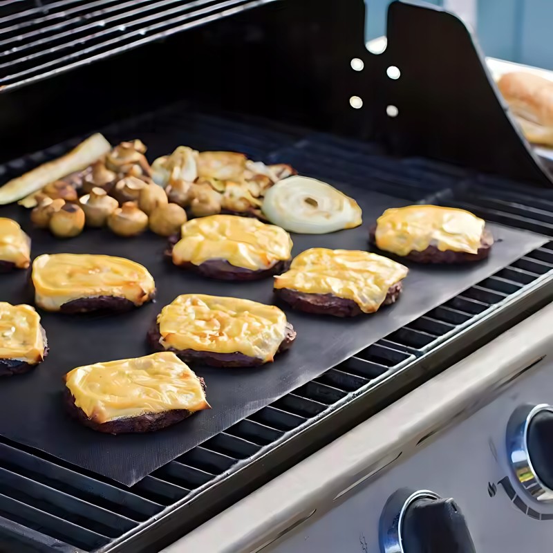 10x tefloninis grilio kilimėlis - grilio padėklas kepimui ir griliui - rinkinys