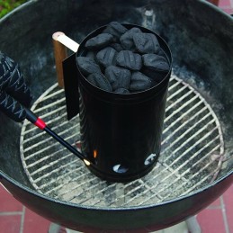 Kaminas šašlykinei uždegti, anglių laužas, didelis briketinis ugnies starteris