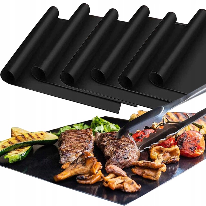 ⭐Tefloninės grilio kilimėlio dėklo grotelės kepimui grilio rinkinys iš 10 vienetų⭐