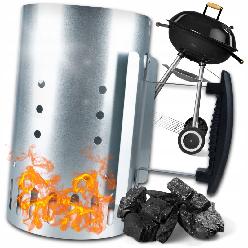 Kaminas, skirtas apšviesti bbq anglies briketų grilį