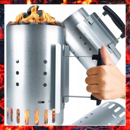 Kaminas, skirtas apšviesti bbq anglies briketų grilį