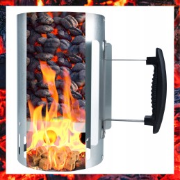 Kaminas, skirtas apšviesti bbq anglies briketų grilį