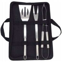 Grilio įrankių rinkinys: žnyplės, mentelė, šakutė, Oldman bbq, rinkinys 3 vnt.
