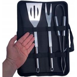 Grilio įrankių rinkinys: žnyplės, mentelė, šakutė, Oldman bbq, rinkinys 3 vnt.