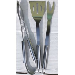 Grilio įrankių rinkinys: žnyplės, mentelė, šakutė, Oldman bbq, rinkinys 3 vnt.