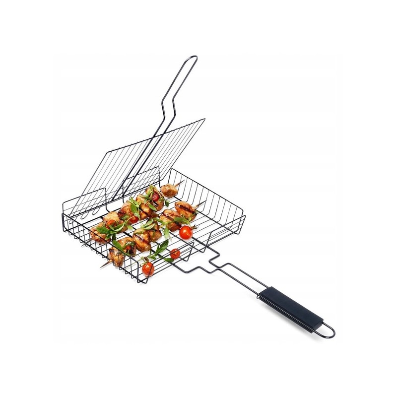 Grotelės, juodo metalo kepimo krepšys, nepridegantis, 58 5x31 5 cm