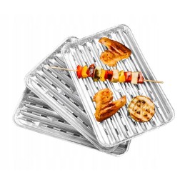 Didelės kepsninės padėklai, aliuminio vienkartinės lėkštės, tvirtas padėklas, grilis, 30 vnt