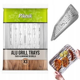 Didelės kepsninės padėklai, aliuminio vienkartinės lėkštės, tvirtas padėklas, grilis, 30 vnt