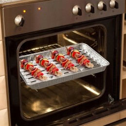 Didelės kepsninės padėklai, aliuminio vienkartinės lėkštės, tvirtas padėklas, grilis, 30 vnt