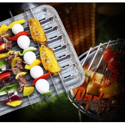 Didelės kepsninės padėklai, aliuminio vienkartinės lėkštės, tvirtas padėklas, grilis, 30 vnt