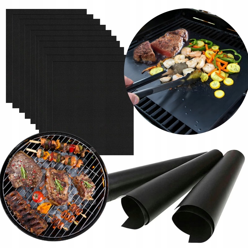 Grilio kilimėlis Tefloninis grilio kilimėlis 5 vnt 40 x 33 cm 5 vnt komplektas