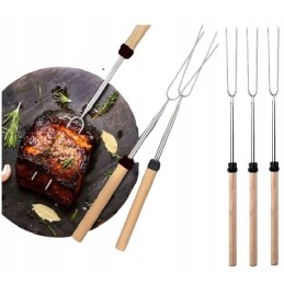 Lazda, teleskopinis stulpas, laužo šakutė, šašlykinės laužo šakutė, 6 vnt.