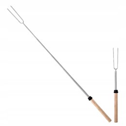 Lazda, teleskopinis stulpas, laužo šakutė, šašlykinės laužo šakutė, 6 vnt.