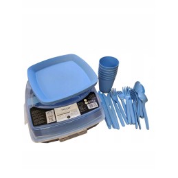 Turistinis grilio pikniko rinkinys 6 asmenims, 32 elementai