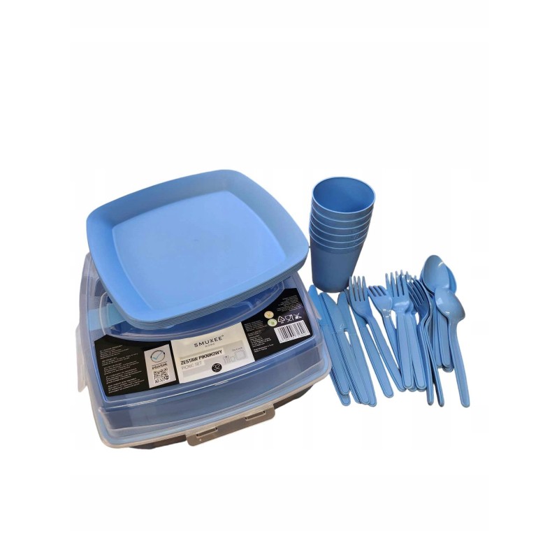 Turistinis grilio pikniko rinkinys 6 asmenims, 32 elementai